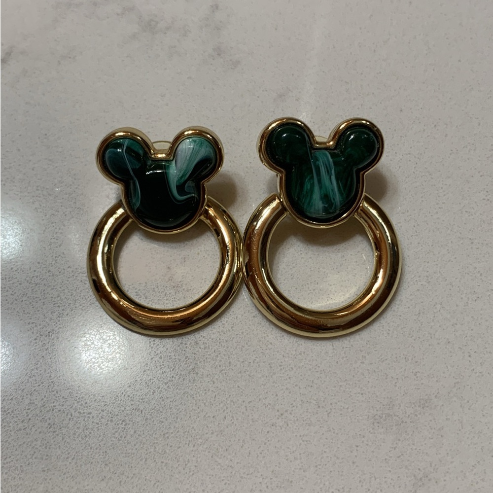 **SOLD**Vintage Disney Gold and Green Mickey Mouse Earrings